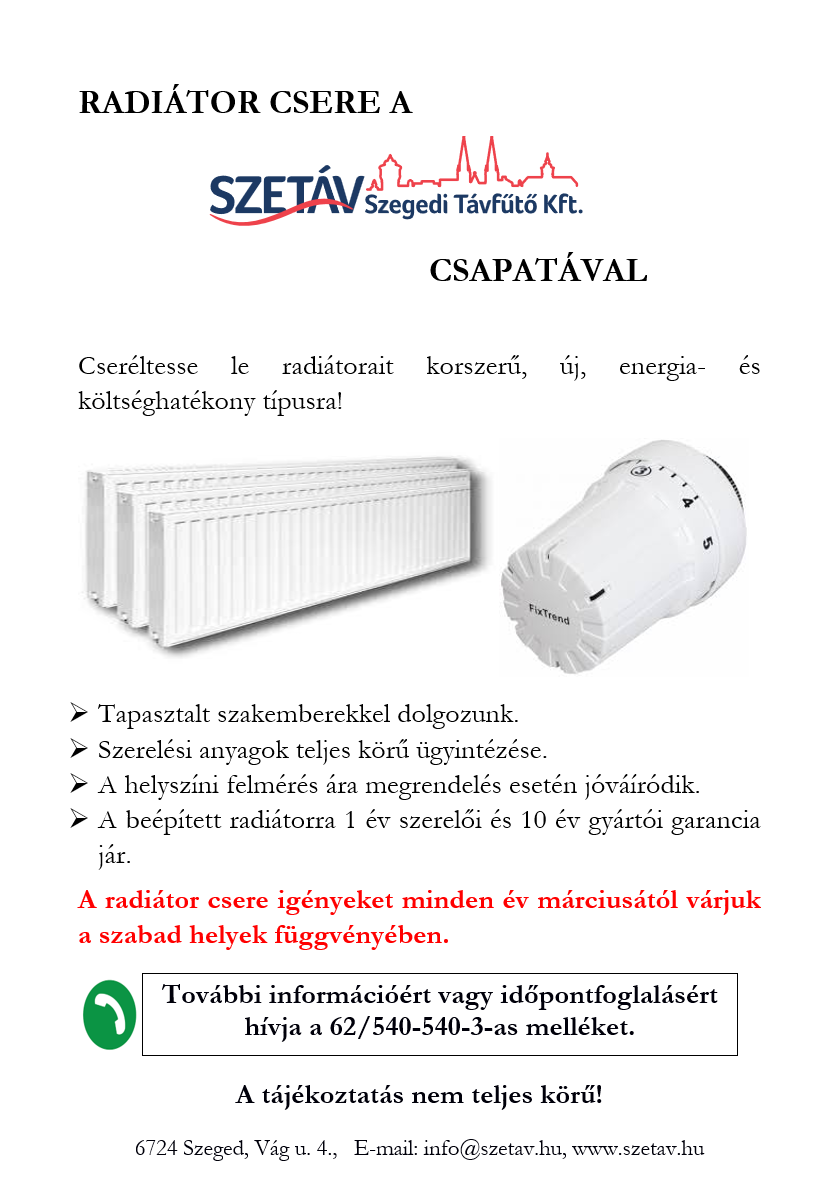 Radiátorcsere a SZETÁV csapatával